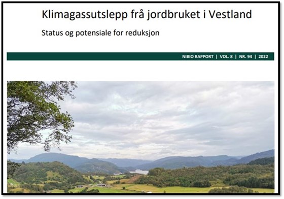 Nibio sin rapport om potensiale for reduksjon av klimagassar frå jordbruket i Vestland.