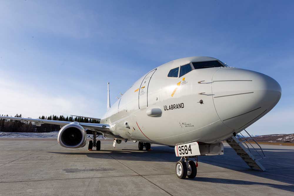Figur 5.1 Norge skal i alt motta fem nye P-8A Poseidon maritime patruljefly. Fly nummer to, Ulabrand, landet på Evenes flystasjon 25. mars 2022. 