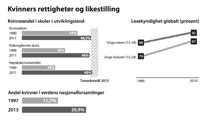 Figur 12.9 Kvinners rettigheter og likestilling