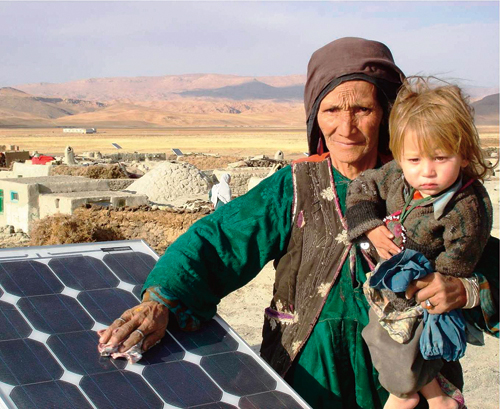 Figure 4.4 Solar power will be a key energy source in the future, as here
 in Afghanistan.