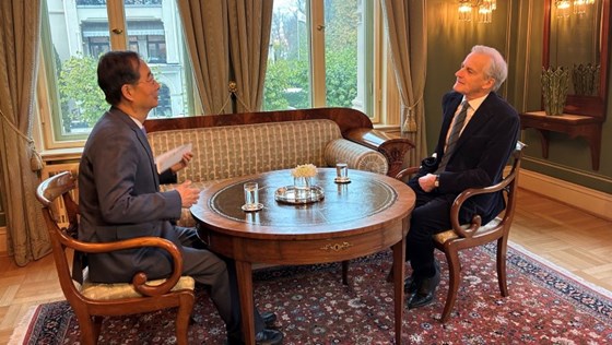 Statsminister Jonas Gahr Støre møtte i dag Sør-Koreas statsminister Han Duck-soo.