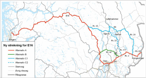 Figur 10.26 Ny ruteføring for E16
