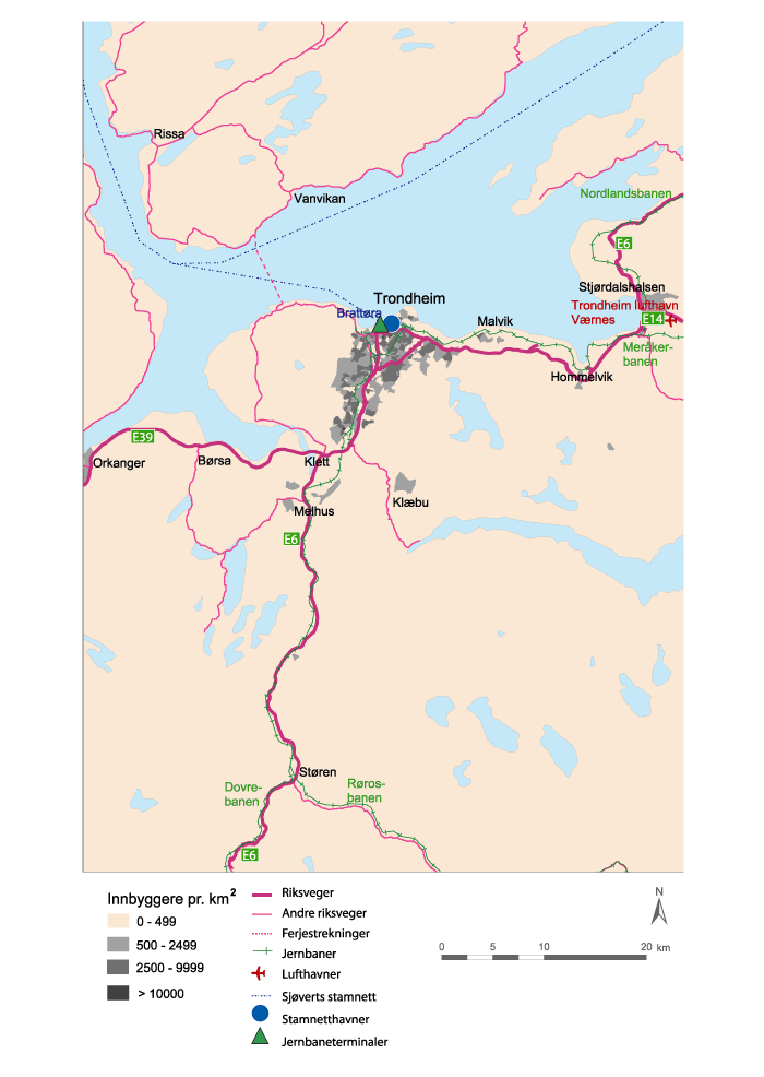 Figur 9.3 Trondheimsregionen
