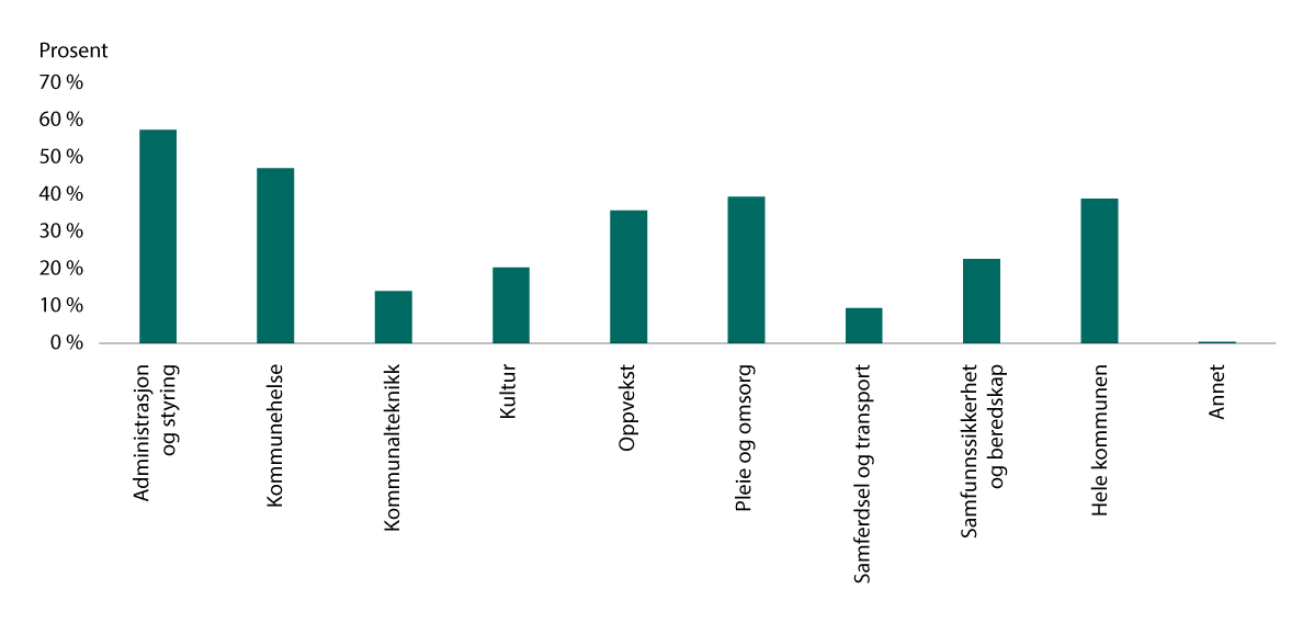 Figur 4.2 Statsforvalternes prosjektskjønnsmidler. Prosjekter fordelt på sektorer.1