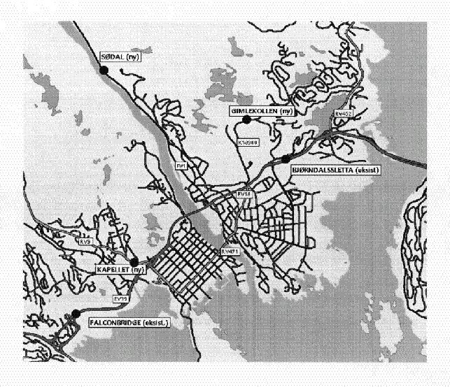 Figur 3.1 Oversikt over igangsatte og planlagte bomstasjoner