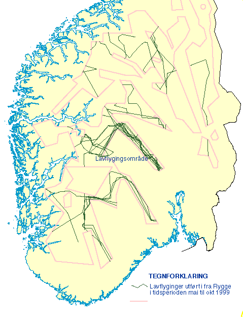Figur 4-2 Lavflygninger fra Rygge