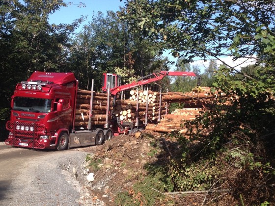 Lasting av 60 tonns vogntog på Lerheim