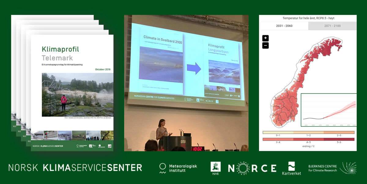 Figur 14.4 Norsk klimaservicesenter legg til rette og formidlar klima- og hydrologiske data slik at dei kan brukast til klimatilpassing og forsking.