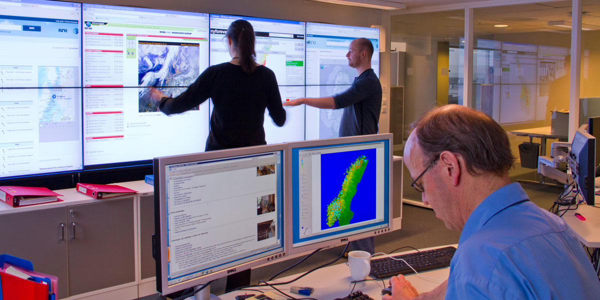 Figur 8.1 Frå NVE sitt varslingsrom.