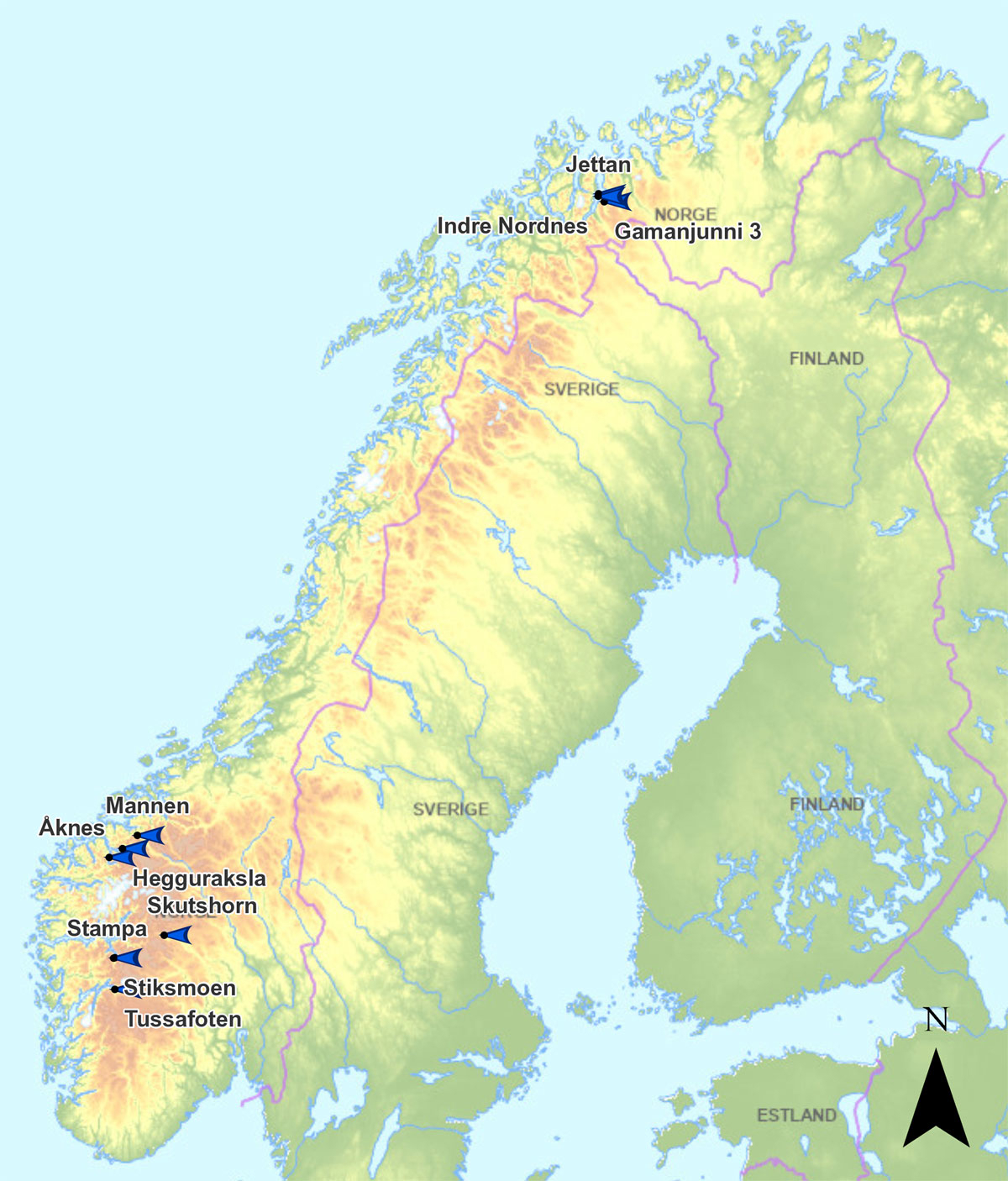 Figur 8.5 Ustabile fjellparti med kontinuerleg overvaking.