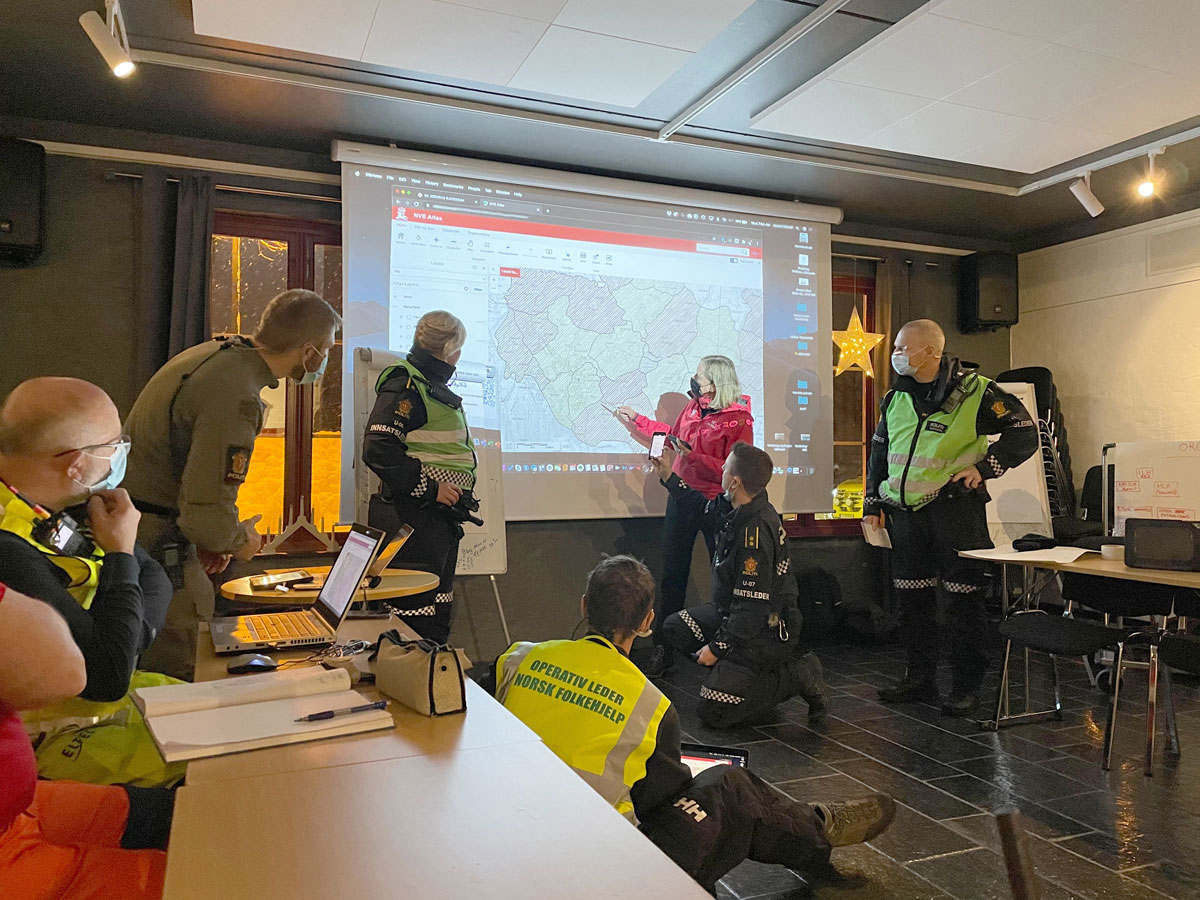 Figur 9.1 Samhandling om krisehandtering etter kvikkleireskredet i Gjerdrum 30. desember 2020.