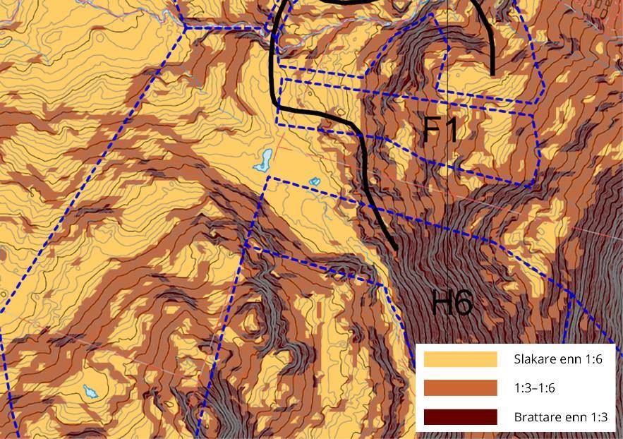 Hellingskart er eit nyttig verkemiddel på kommuneplannivå for å avklare eigna byggjeområde og bygningstype.