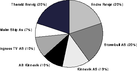 Figur 4.3 Eiersammensetning i Radio Hele Norge AS (P4). 01.01.1994.