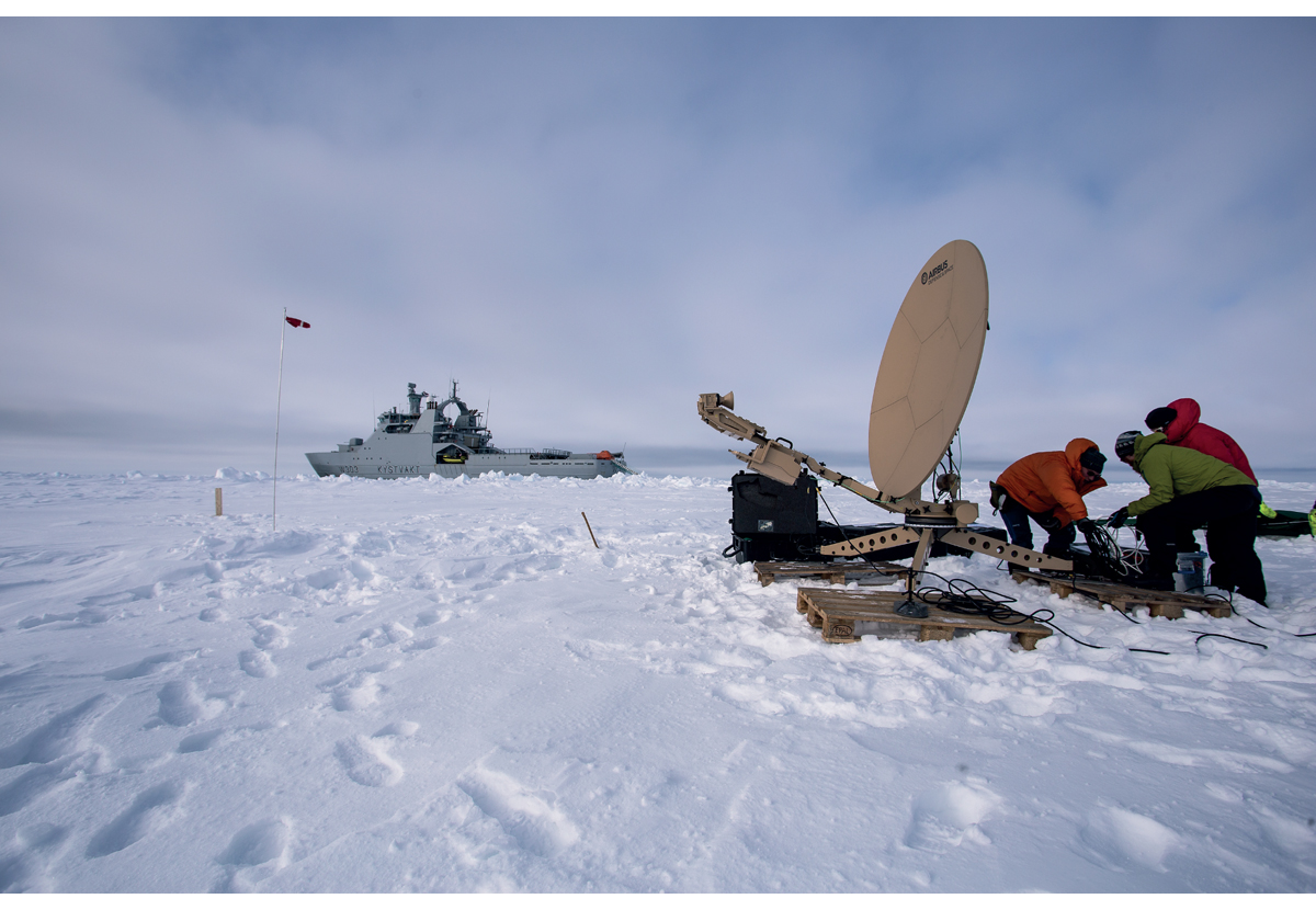 Figur 2.2 Forsvarsmateriell tester bruk av inklinerte satellitter for å gi bredbånd til Forsvaret nord for Svalbard
