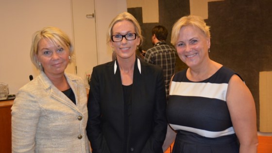 Group photo of Minister of Trade and Industry Monica Mæland, Innovation Norway CEO Anita Krohn Traaseth and Minister of Culture Thorhild Widvey.