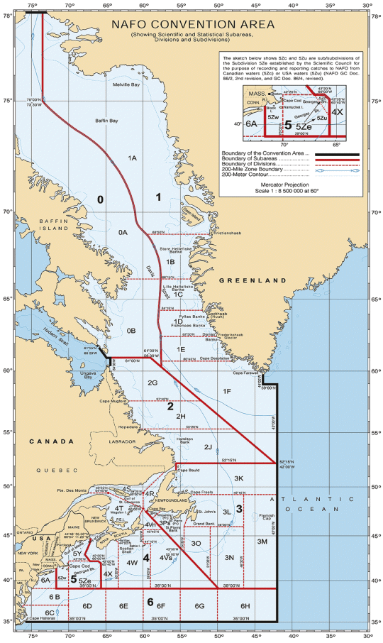 Figur 3.11 Nafo sitt konvensjonsområde
