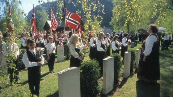 Commemorative ceremony on Constitution Day, May 17th, at the Commonwealth War Graves at Nes Churchyard.