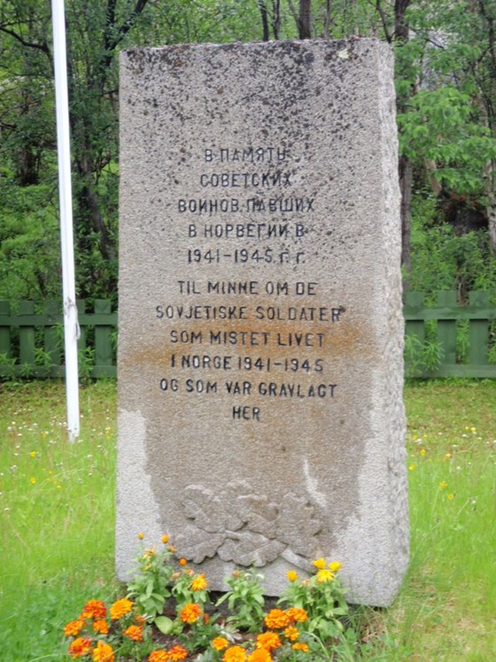 Memorial at Skafferhullet in Sør-Varanger municipality.