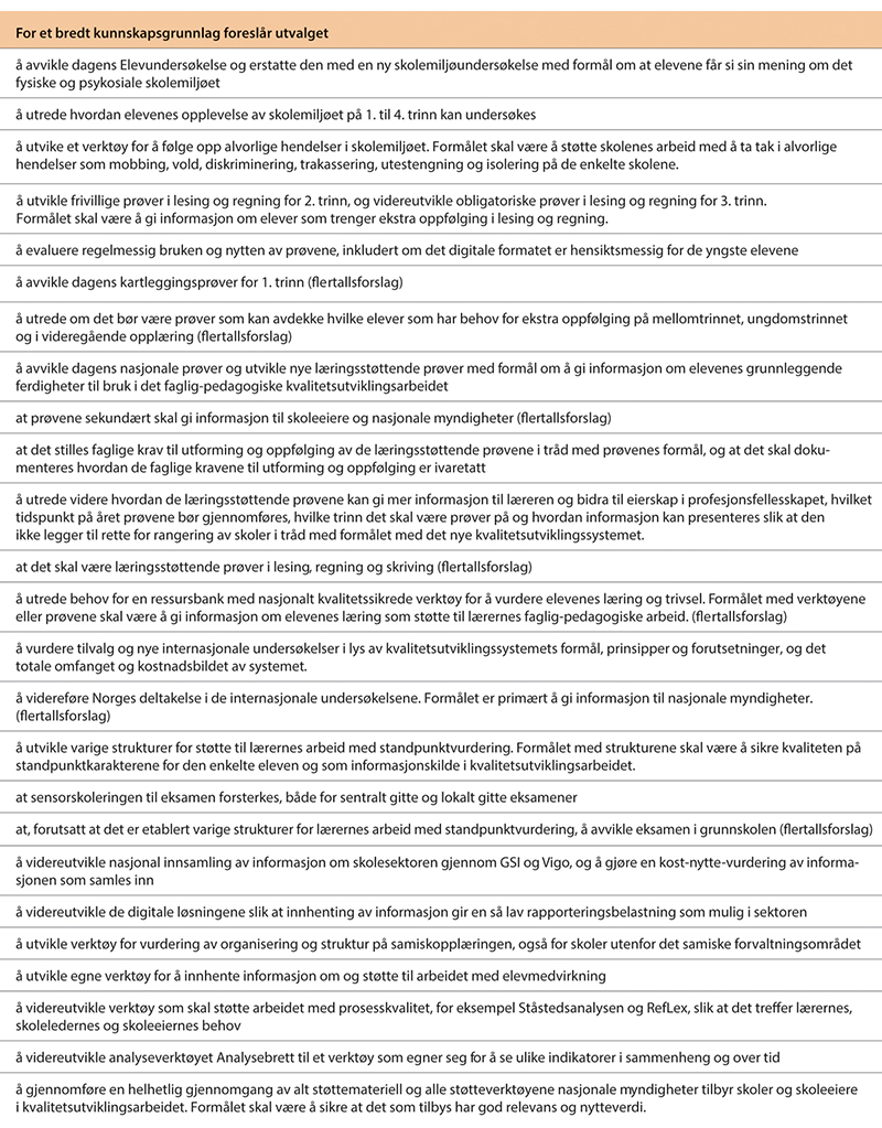 Figur 1.3 Oversikt over utvalgets hovedforslag forts.