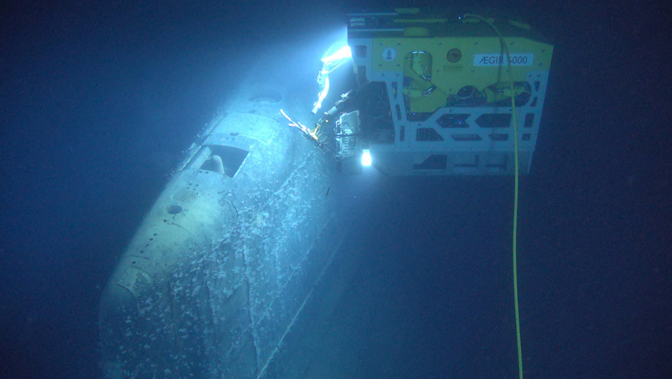 Figur 3.8 Kartlegging av mulig forurensning fra Komsomolets i 2019.