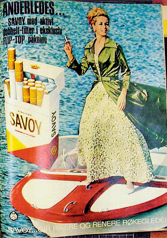 Figur 6.11 Mild. Kjølig.
  Mento.J.L.
 Tiedemanns tobaksfabrik, 1973.