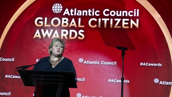 Prime Minister Erna Solberg at the Global Citizen Awards in New York 24 September 2018
