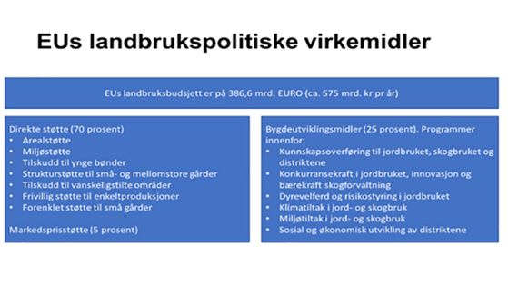 Figur 2. EUs landbrukspolitiske virkemidler.