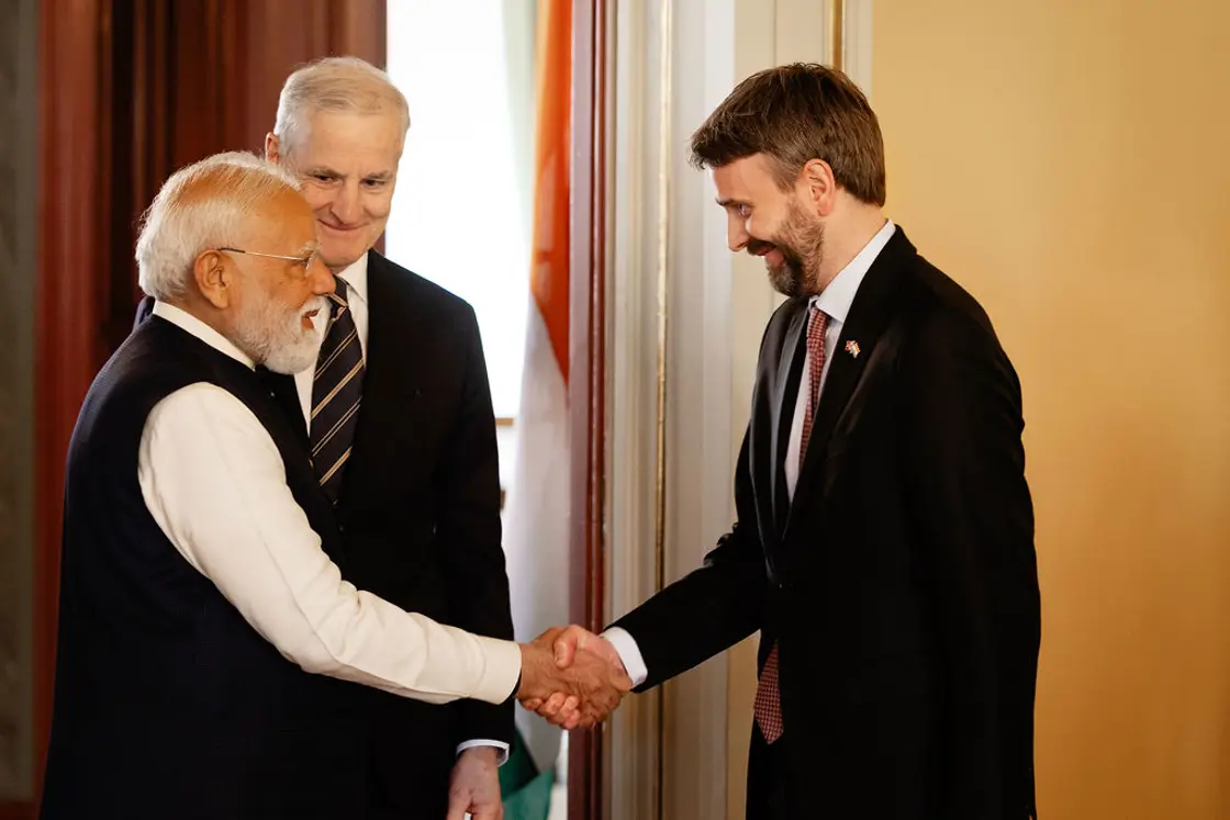 Helse- og omsorgsminister Jan Christian Vestre møtte den indiske statsministeren Narendra Modi. Foto: Stine Østby