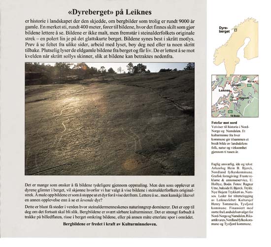 Figur 4.2 Faksimile av heftet «Fotefar mot Nord - Bergbildene på Leiknes» av Hein Bjartmann Bjerck
