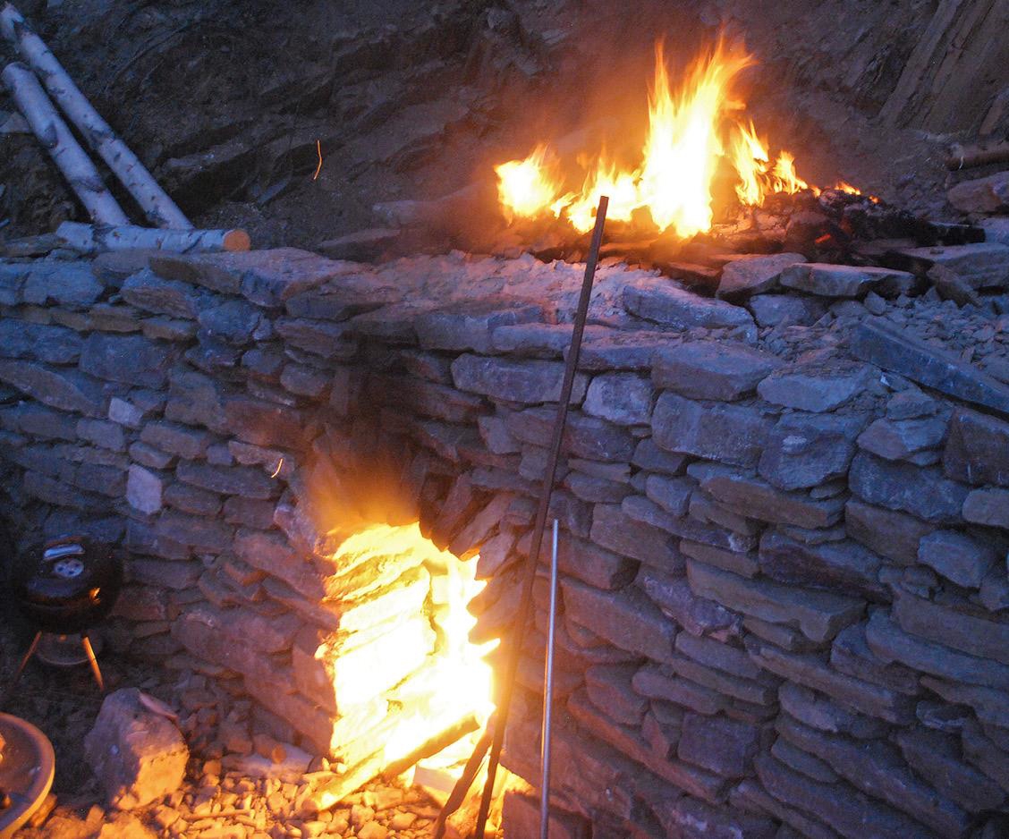 Foto av ovn hvor det foregår kalkbrenning