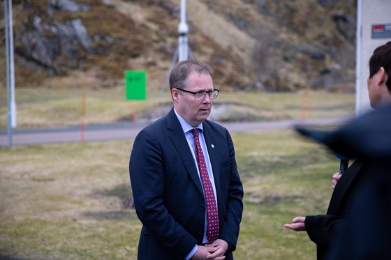 Forsvarsminister Bjørn Arild Gram på Andøya