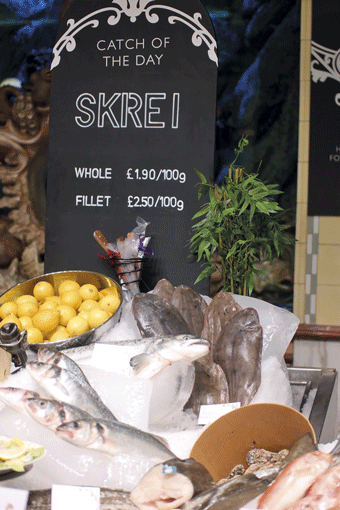Figur 11.1 Norsk skrei på Harrods i London.