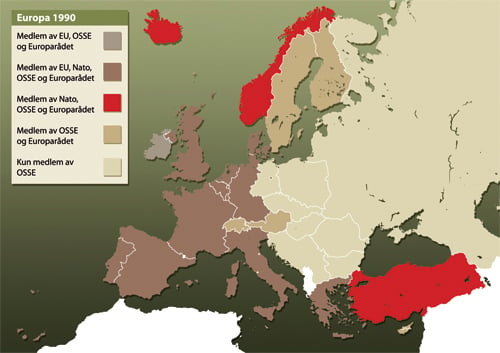 Figur 6.3 Europa 1990: Organisasjoner