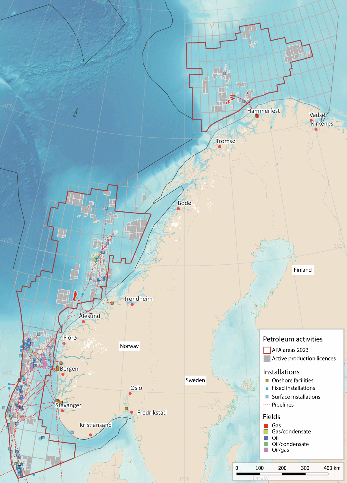 Figure 7.5 Petroleum activity on the Norwegian continental shelf.