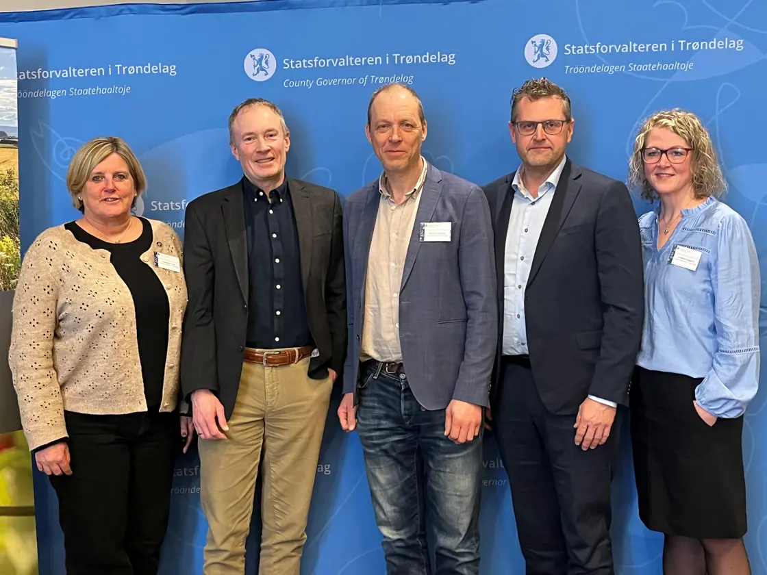 Underdirektør Anne Berit Lein, administrerende direktør i Norges Skogeierforbund, Bjørn Håvard Evjen, Underdirektør Anstein Lyngstad, nestleder i Tine, Arthur Salte og Landbruksdirektør Audhild Slapgård.
