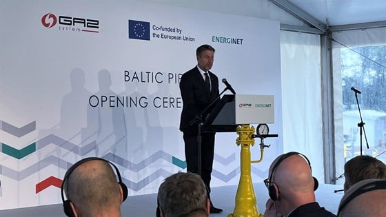 Terje Aasland på Baltic Pipe-åpningen i Szczecin, Polen, 27. september 2022. 