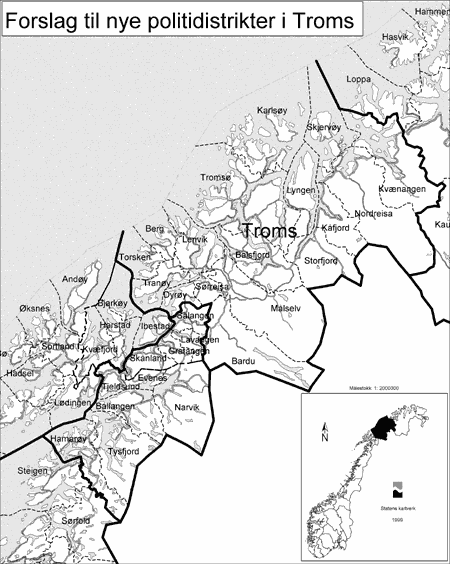 Figur 7.20 Politidistrikter i Nordland