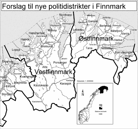 Figur 7.22 Politidistrikter i Finnmark