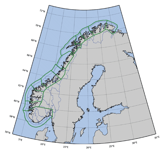 Figur 3.1 Oversikt over foreslåtte produksjonsområder
