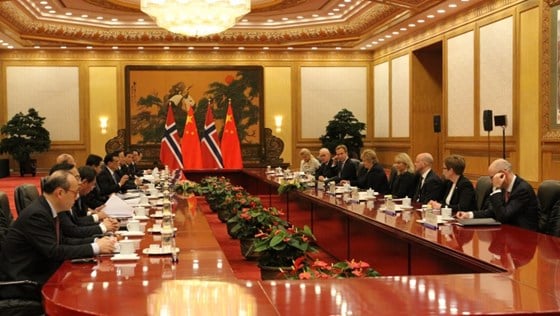 Fra statsministerens bilaterale møte med Kinas statsminister Li Keqiang