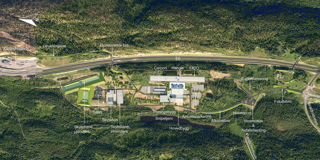 Illustrasjonsplan for beredskapssenteret på Taraldrud