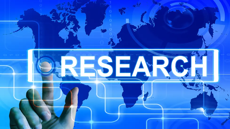 Verdenskart med påskriften research på