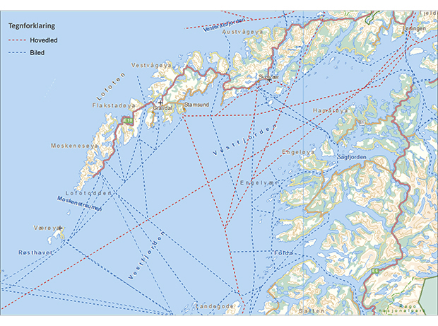Figur 7.3 Hoved- og bileder i Vestfjorden.