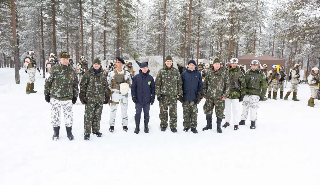Ministers of Defence of Finland, Sweden and Norway at the Cold Response 26 exercise.