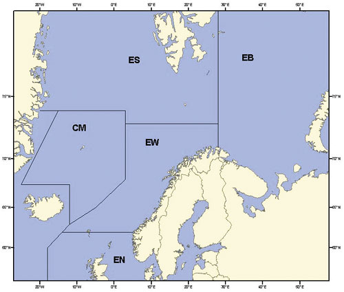 Figur 3.2 Telleområde for hval