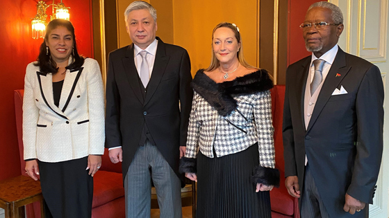 From left: Ambassador of Cuba, H.E. Ms Maité Rivero Torres, Ambassador of Kyrgyzstan, H.E. Mr Erlan Abdyldaev, Ambassador of Malta, H.E Ms Marlene Mizzi, Ambassador of Angola, H.E. Mr Apolinário Jorge Correia. Credit: Tonje Røed, MFA