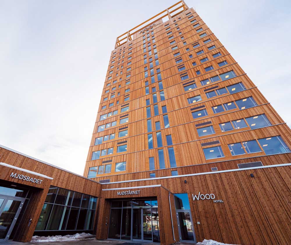 Figure 7.1 Mjøstårnet (the Mjøsa tower) is the world’s tallest wooden building, and stores carbon equivalent to 3 000 tonnes of CO2.