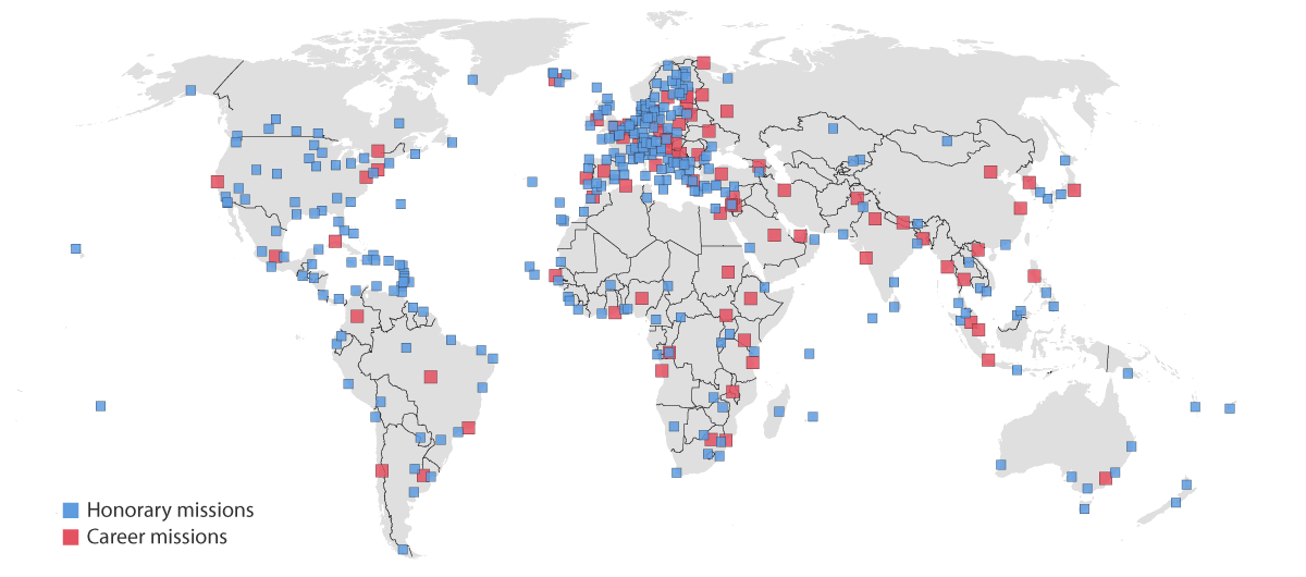 Figure 3.6 Norway’s consular presence abroad