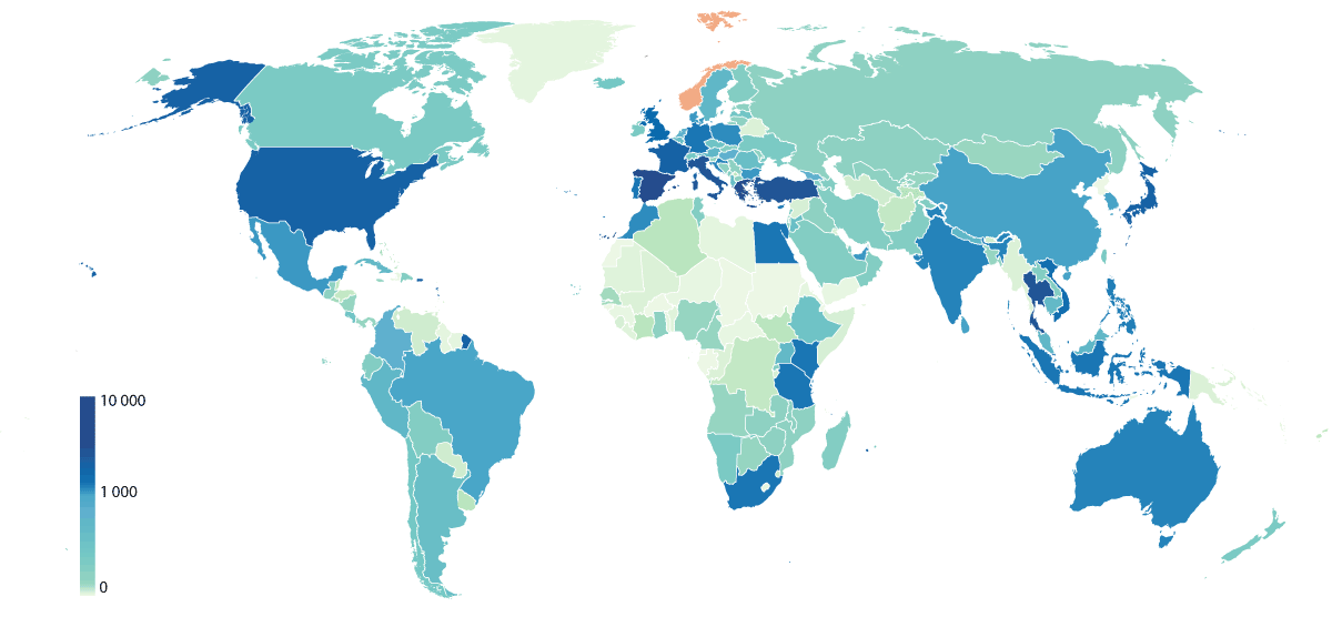 Figure 4.2 Trips registered in the travel registration portal reiseregistrering.no in 2024