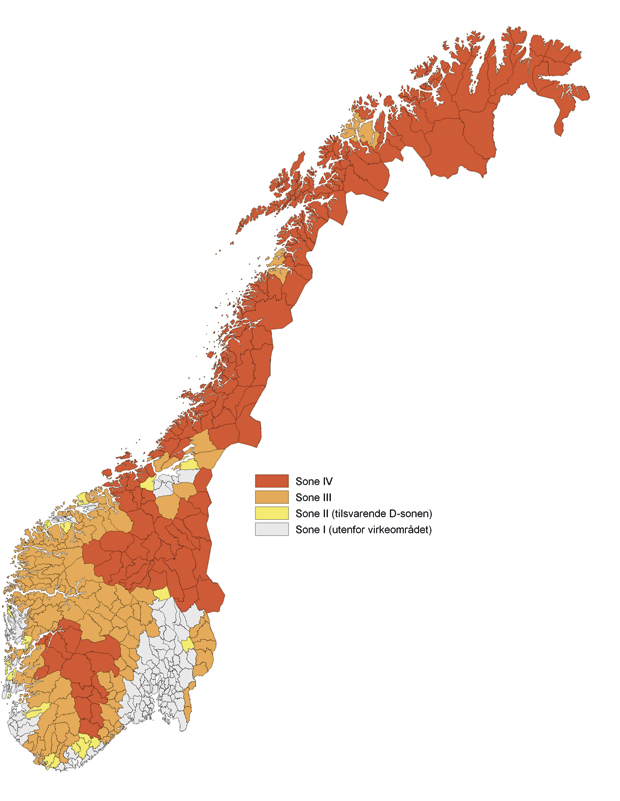 Figur 5.1 Det distriktspolitiske virkeområdet 